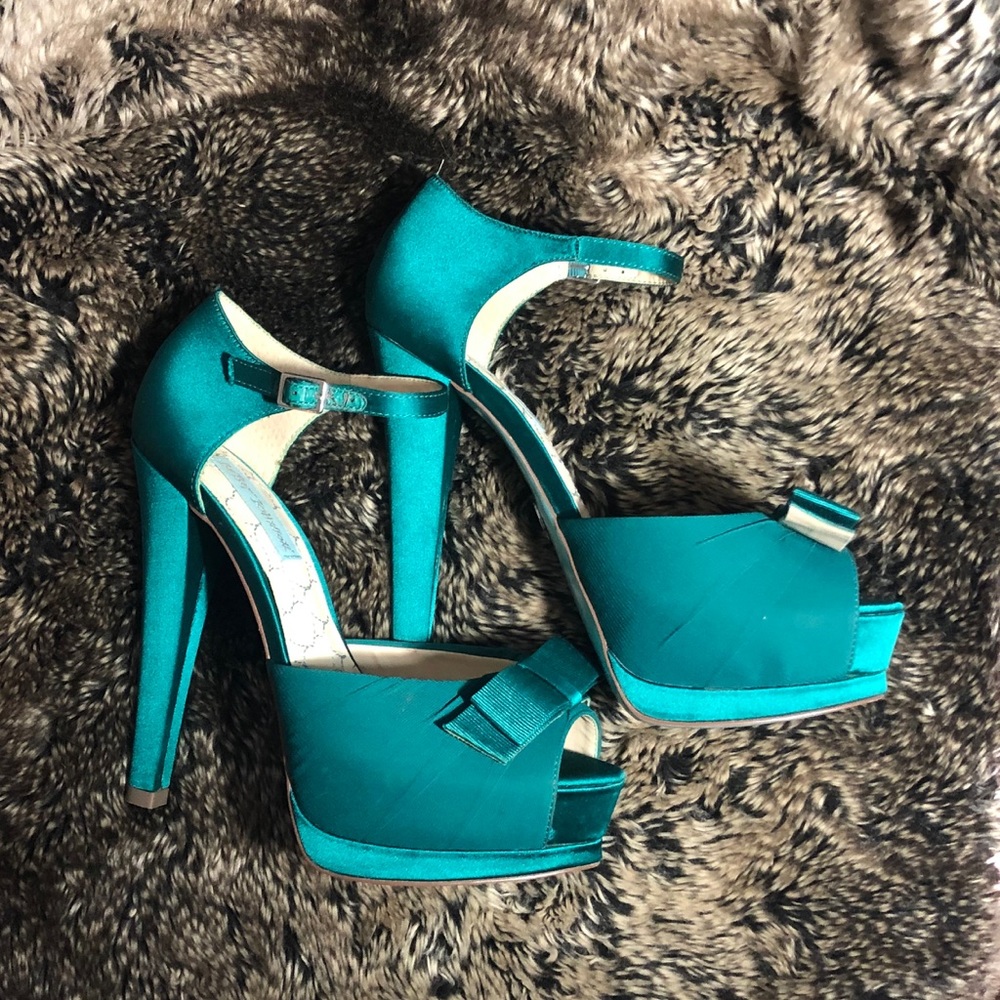 Blue by Betsey Johnson Satin Pouf Platforms